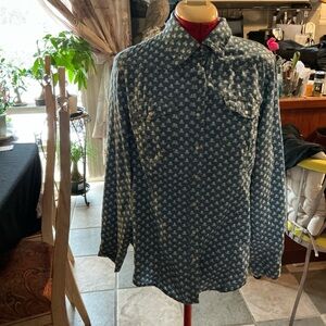 Men's Navy Patterned Shirt Jacket